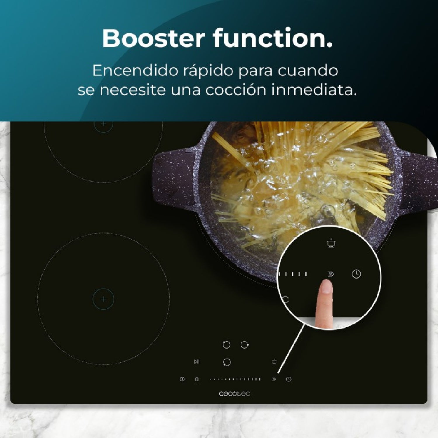 Placa De Inducción 3 Fuegos Bolero Squad I 3200. Potencia Máxima 7200w Con 9 Niveles De Potencia, Booster Function, Invisible Touch Slider Control,_3