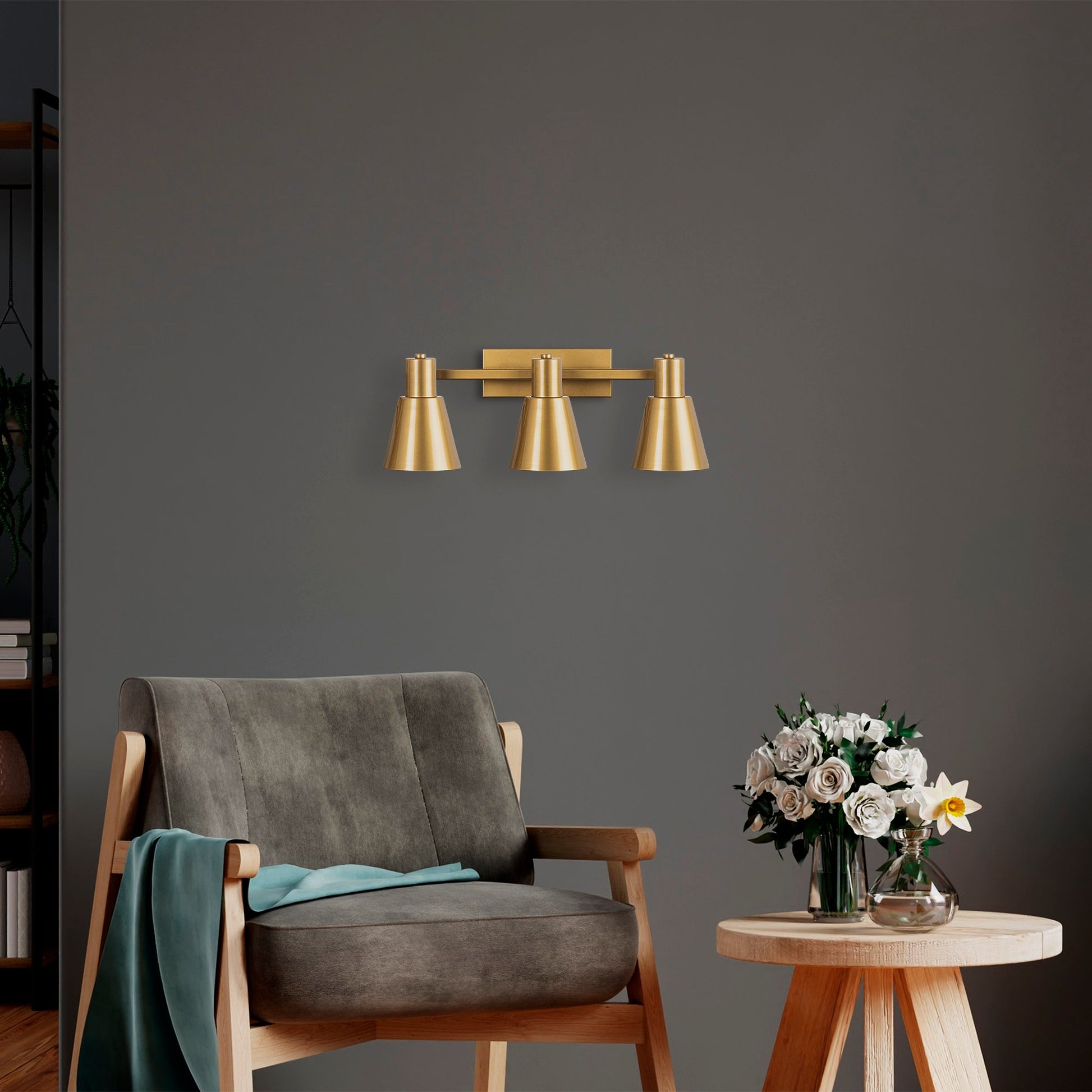 Aplique De Pared, Metal , Oro, 60x21x21, Casquillo 3 X E27 Max 40 W_5