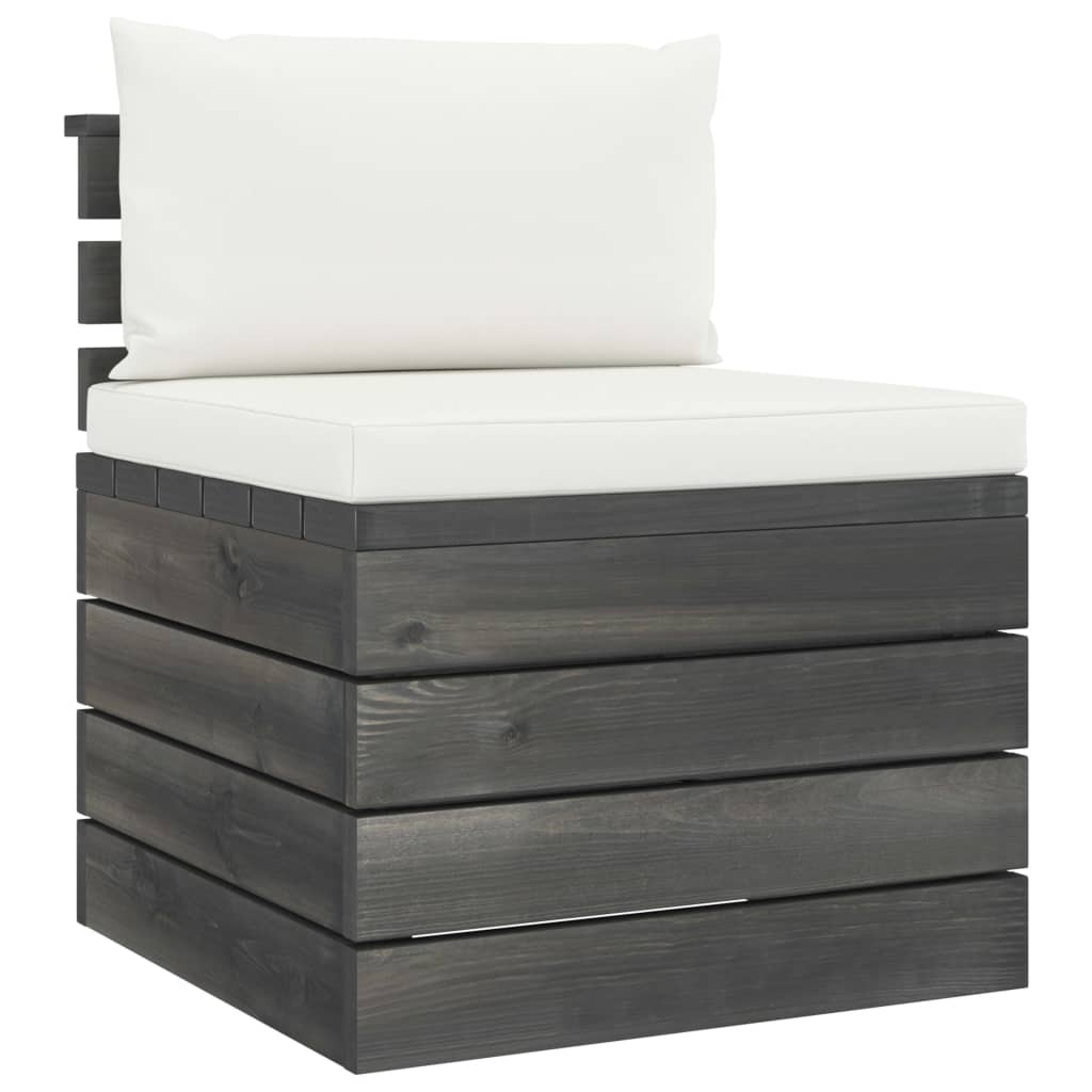 Vidaxl Muebles De Palets De Jardín 12 Pzas Cojines Madera Maciza Pino_5