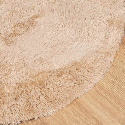 Vidaxl Alfombra Peluda De Pelo Largo Navarra Beige 240x240cm Poliéster_3