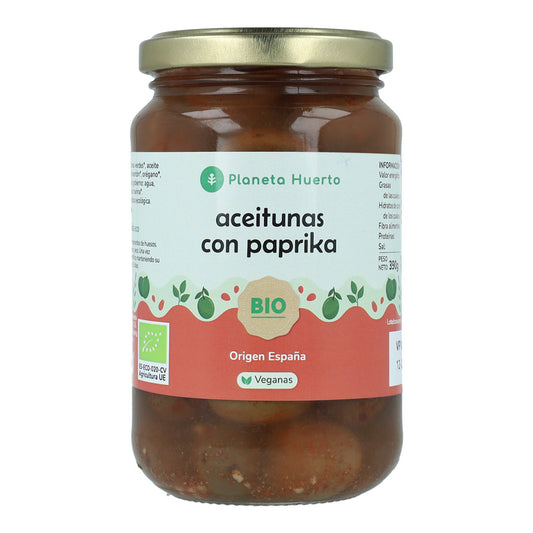 Aceitunas verdes con Paprika Eco Planeta Huerto 390 g