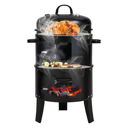 Well Home - Ahumador Bbq Ø40x78cm Con 2 Parrillas Y Termómetro