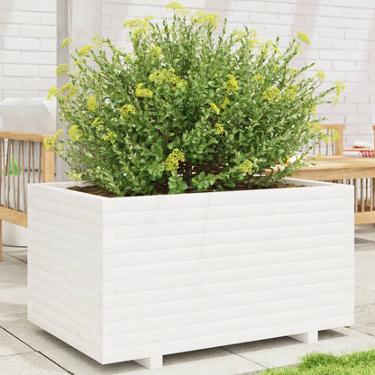 Jardinera Madera Maciza De Pino Blanco 90x60x49,5 Cm_1