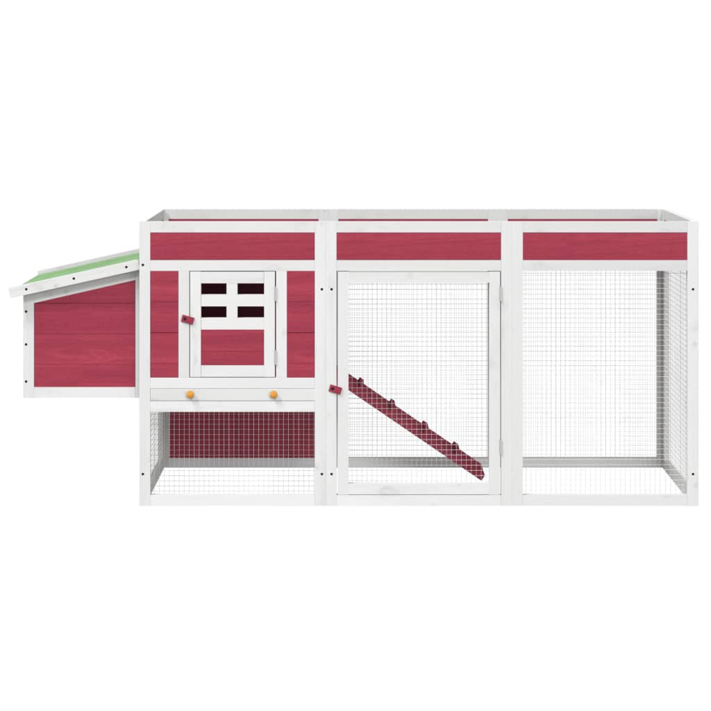 Vidaxl Gallinero Madera Maciza De Pino Rojo 204x50x84 Cm_3