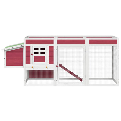 Vidaxl Gallinero Madera Maciza De Pino Rojo 204x50x84 Cm_3