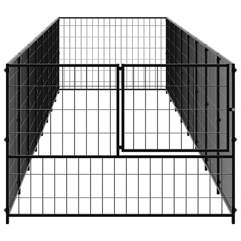 Perrera Acero 8 M² Negra_3