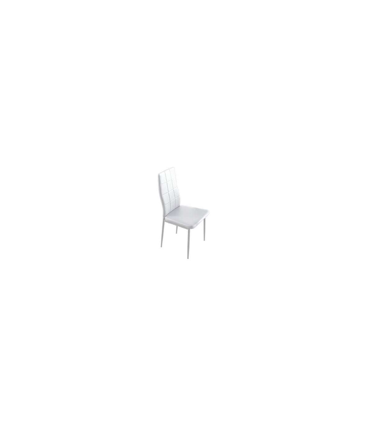 Pack 4 Sillas Laia, Tapizado En Simil Piel Blanco, 98 Cm(alto)43 Cm(ancho)44 Cm(largo)_0