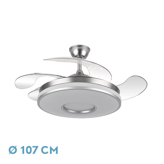 Ventilador Dani 72w 6117lm Cromo 3 Asp.desp. 108d 3000-4000-6000k Remoto, Memoria Y Temporizador_0