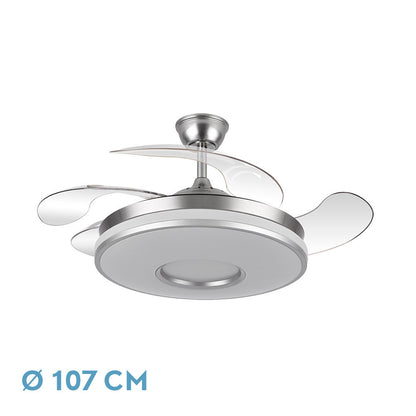 Ventilador Dani 72w 6117lm Cromo 3 Asp.desp. 108d 3000-4000-6000k Remoto, Memoria Y Temporizador_0