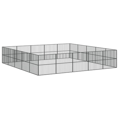 Vidaxl Corralito Para Perros Con 20 Paneles Acero Galvanizado Negro_0