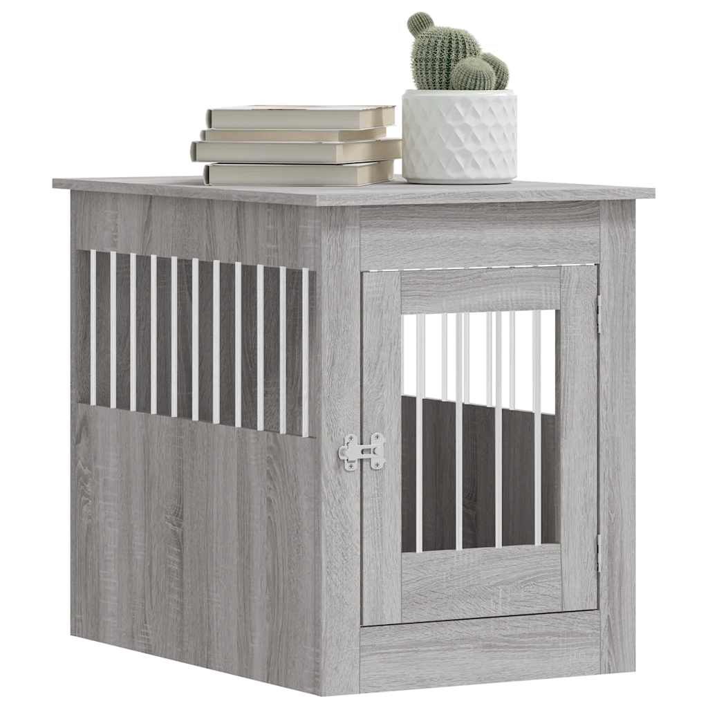 Vidaxl Jaula Para Perros Madera De Ingeniería Gris Sonoma 55x80x68 Cm_3