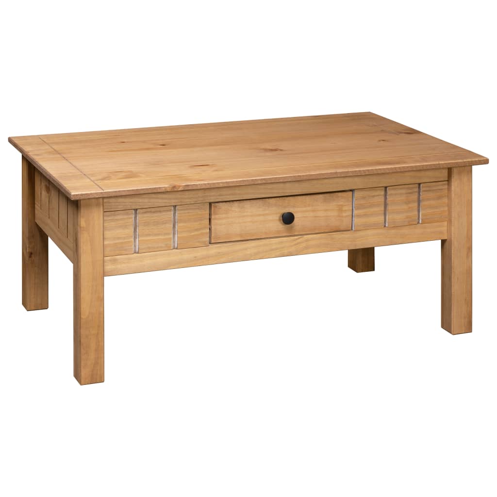 Mesa De Centro Madera Maciza De Pino Estilo Panamá 100x60x45 Cm_2