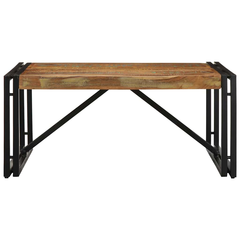 Mesa De Centro Multicolor 80x80x35 Cm Madera Maciza Reciclada_0