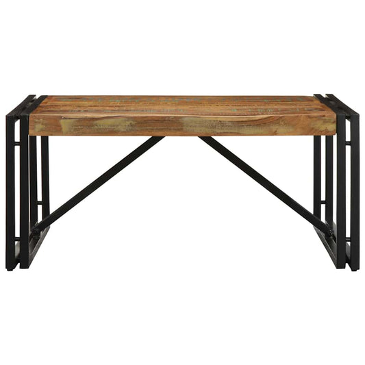 Mesa De Centro Multicolor 80x80x35 Cm Madera Maciza Reciclada_0