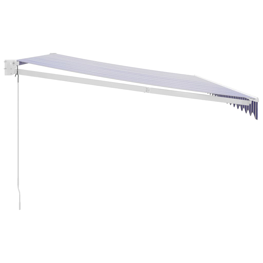 Toldo Retráctil Aluminio Y Tela Azul Y Blanco 5x3 M_3