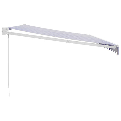 Toldo Retráctil Aluminio Y Tela Azul Y Blanco 5x3 M_3