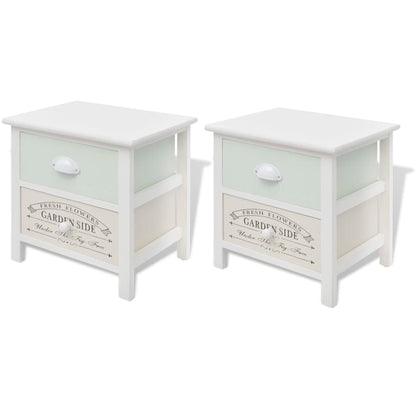 Mesitas De Noche De Estilo Francés De Madera 2 Unidades_0
