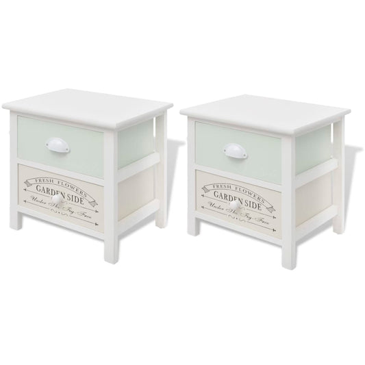 Mesitas De Noche De Estilo Francés De Madera 2 Unidades_0