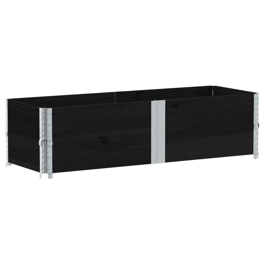 Jardinera De Madera Maciza De Pino Negro 150x50 Cm_4
