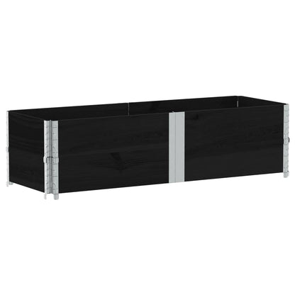 Jardinera De Madera Maciza De Pino Negro 150x50 Cm_4