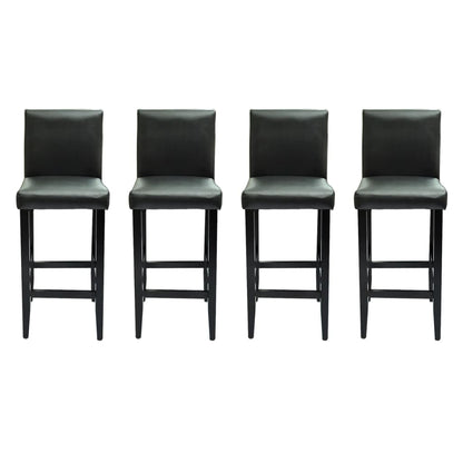 Taburetes De Cocina 4 Unidades Cuero Artificial Negro_0