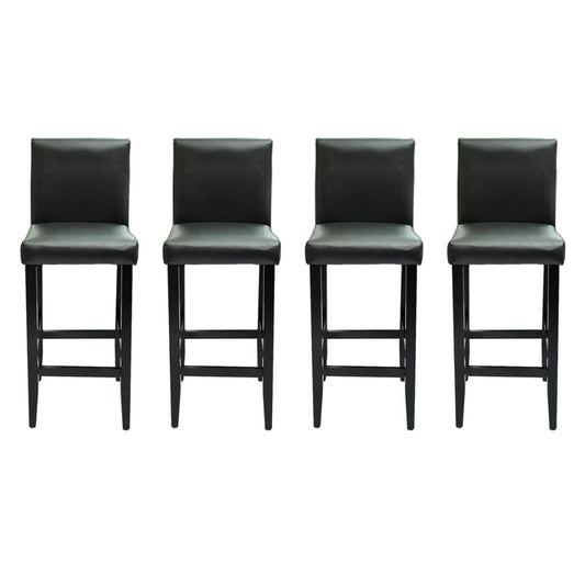 Taburetes De Cocina 4 Unidades Cuero Artificial Negro_0