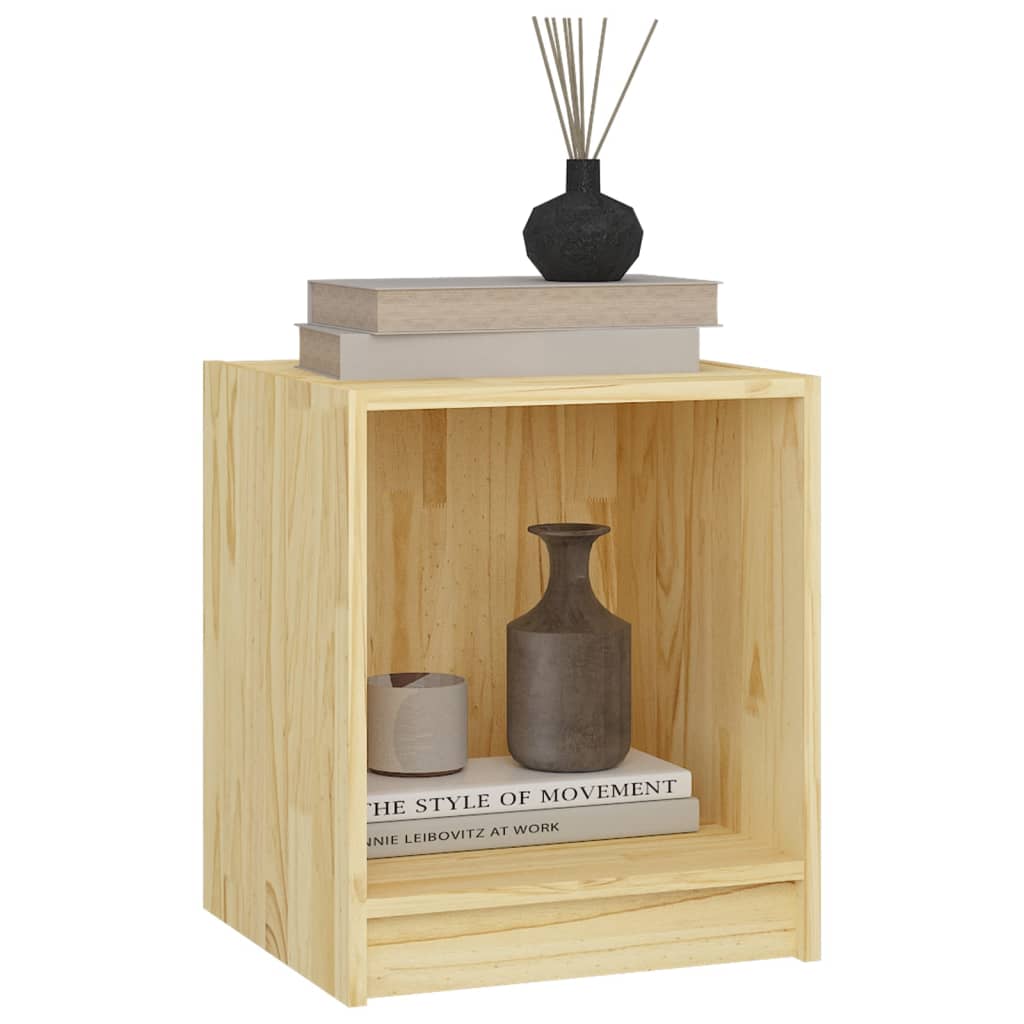 Mesitas De Noche 2 Uds Madera Maciza De Pino 35,5x33,5x41,5 Cm_2
