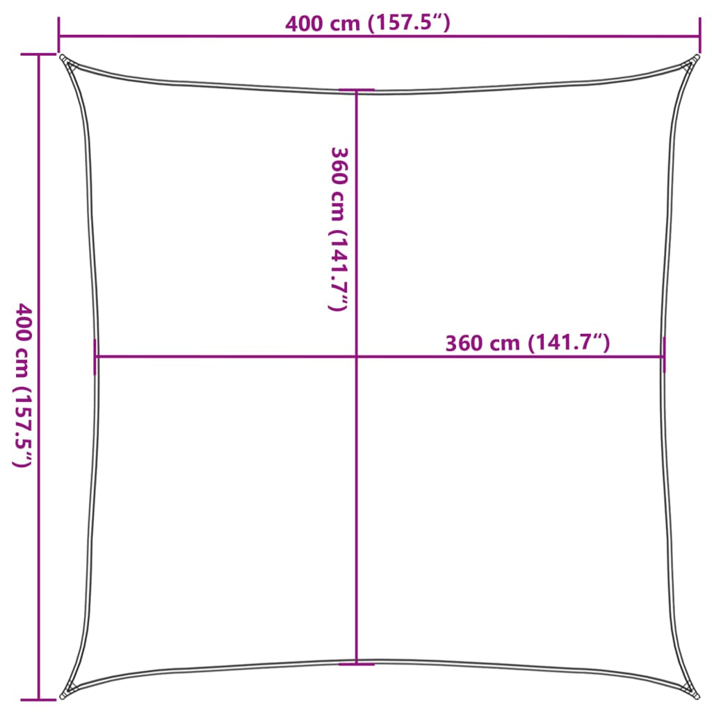 Vidaxl Toldo De Vela Hdpe Beige 160 G/m² 4x4 M_2