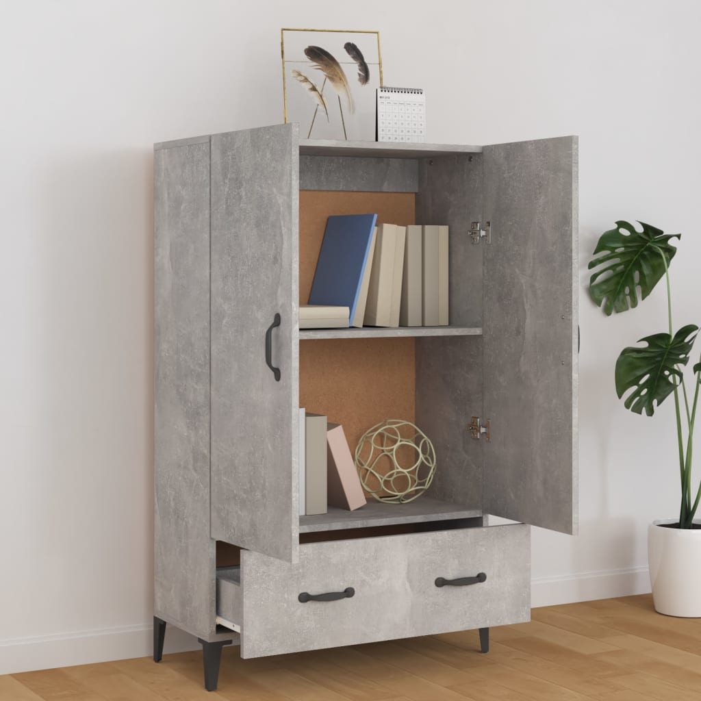 Aparador De Madera Contrachapada Gris Hormigón 70x31x115 Cm / Vetonek_5
