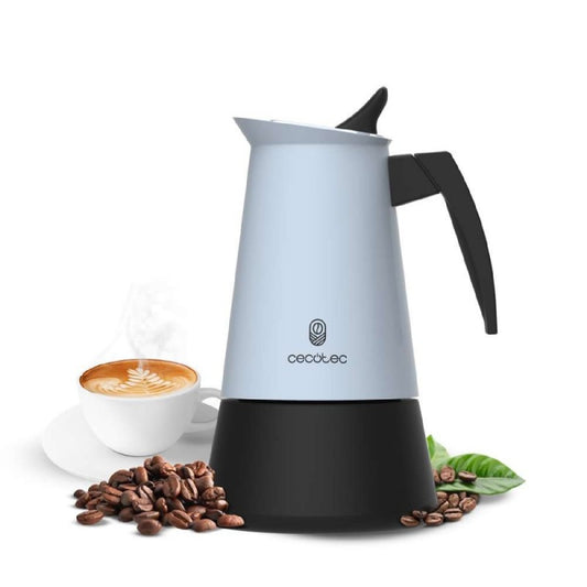 Cecotec Cafetera Italiana Piccolina 200 Blue. 100ml, 2 Tazas De Café, Acero Inoxidable, Apta Todas Superficies, Filtro P_0