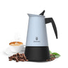 Cecotec Cafetera Italiana Piccolina 200 Blue. 100ml, 2 Tazas De Café, Acero Inoxidable, Apta Todas Superficies, Filtro P