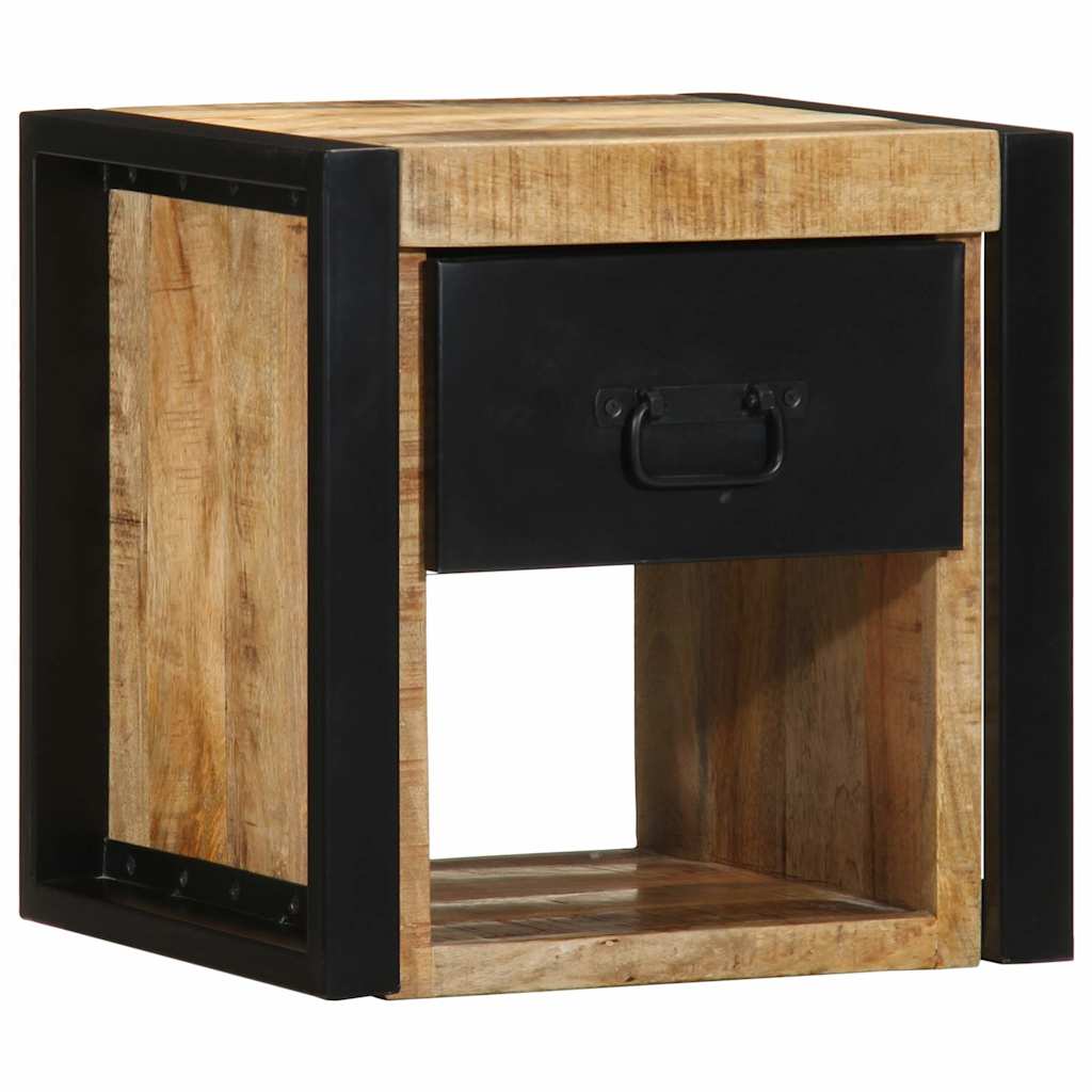 Mesita De Noche Madera Maciza De Mango 40x35x40 Cm_1