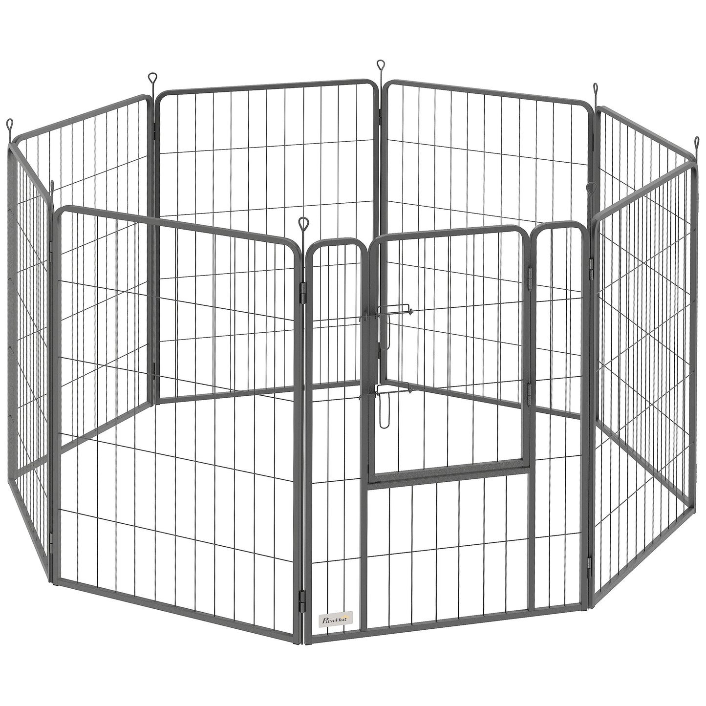 Pawhut Parque Para Perros De 8 Paneles De 100 Cm De Altura Con Puerta Negro_0