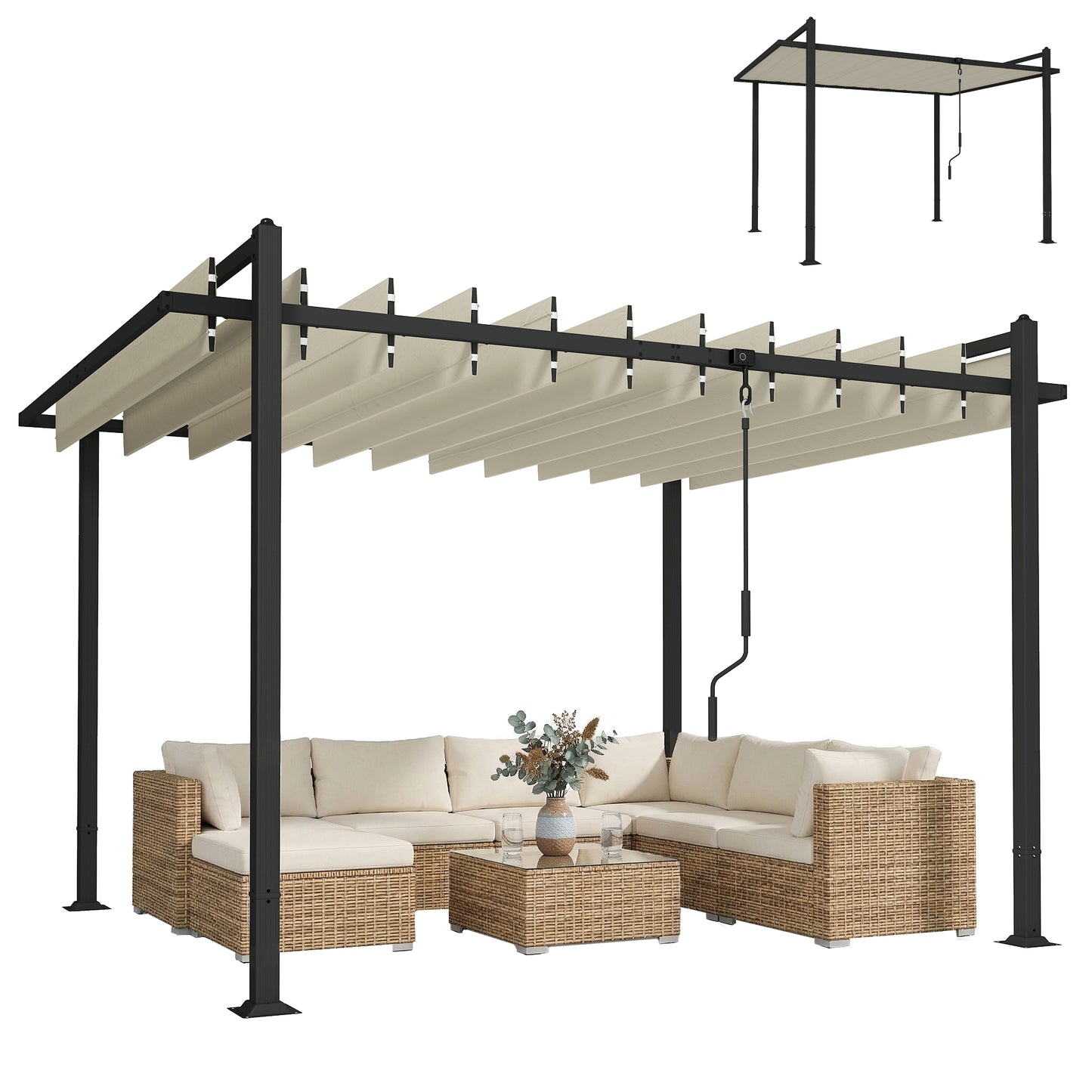 Outsunny Pérgola De Jardín 3x3_0
