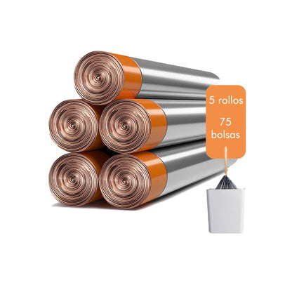 5 Rollos (75 Bolsas) De Bolsas De Basura Fuertes (14l ~ 15l)_0