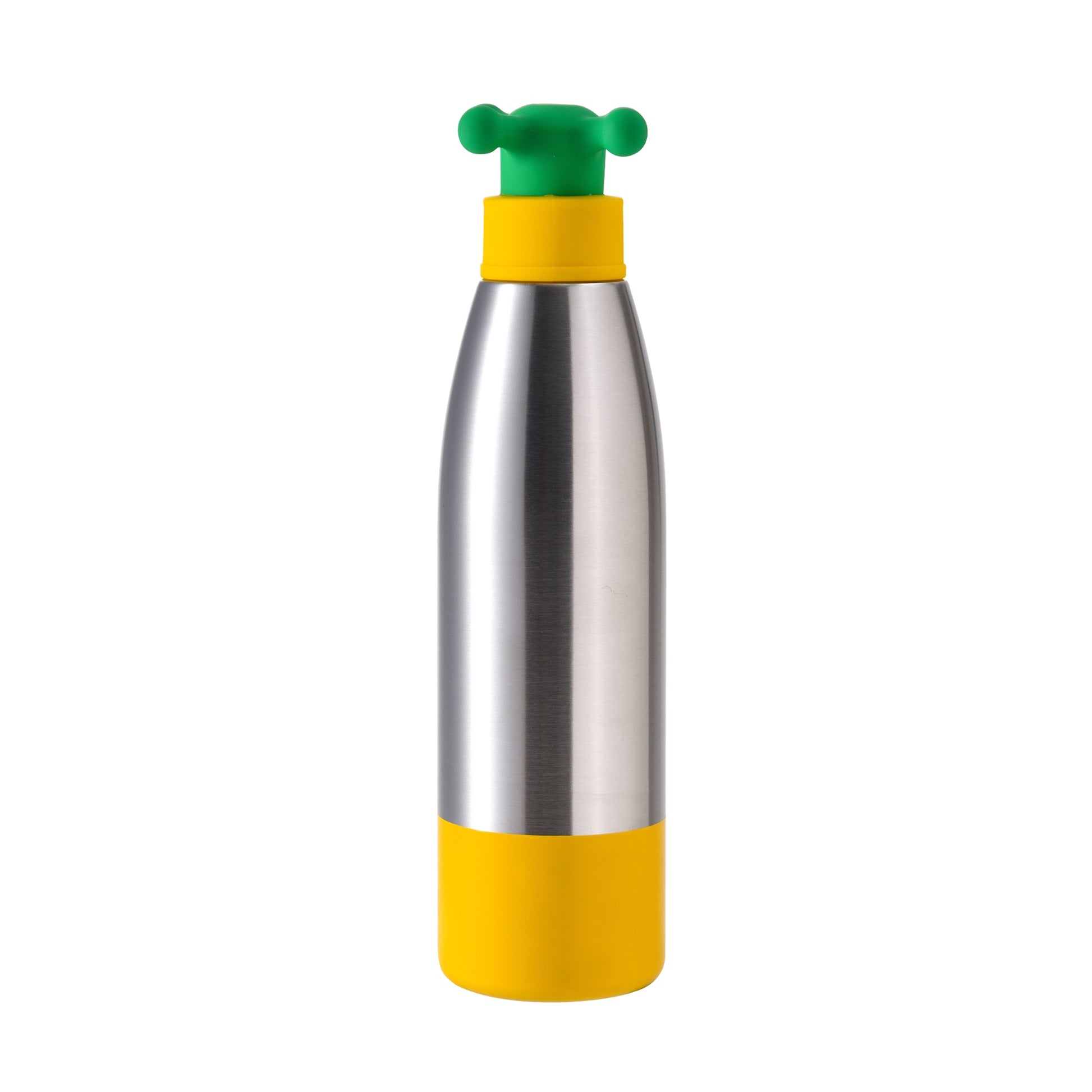 Botella De Agua De Pared Única 500ml Ss Con Tapa De Grifo Amarillo Kids_1
