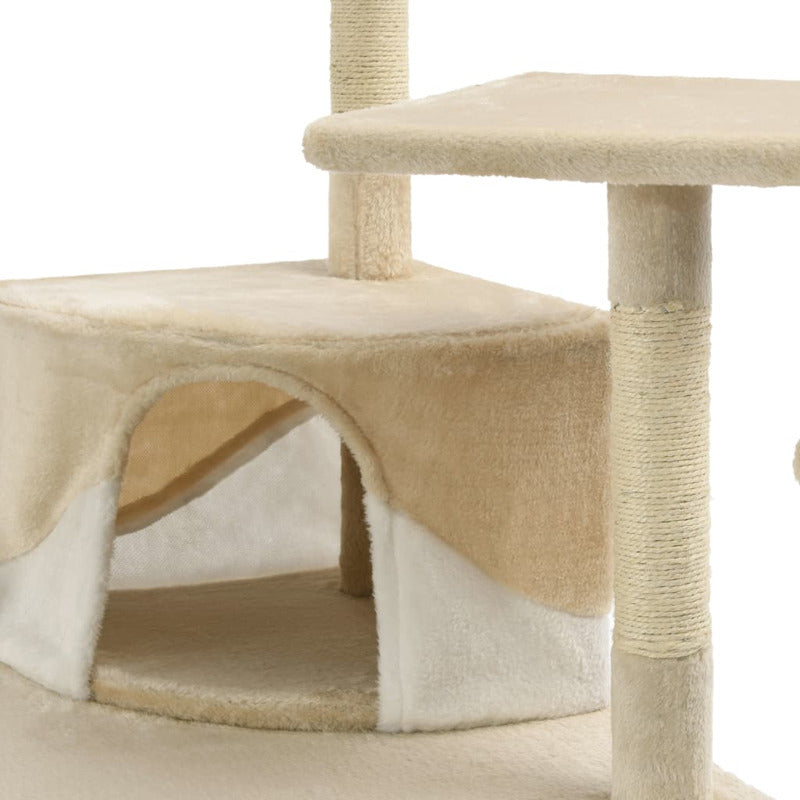Vidaxl Rascador Para Gatos Con Poste De Sisal 203 Cm Beige Y Blanco_5