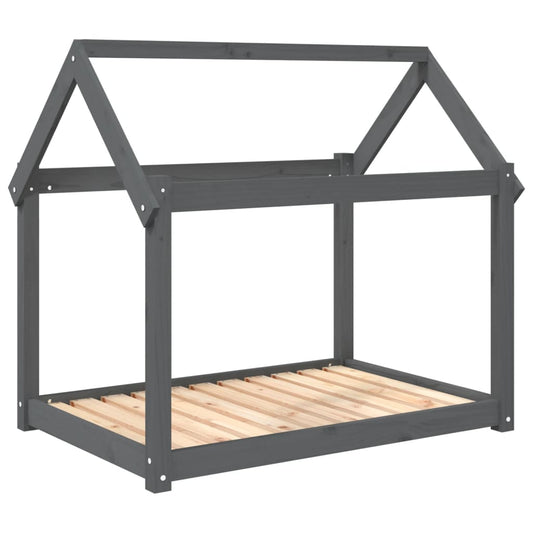 Vidaxl Cama Para Perros Madera Maciza De Pino Gris 101x70x90 Cm_0