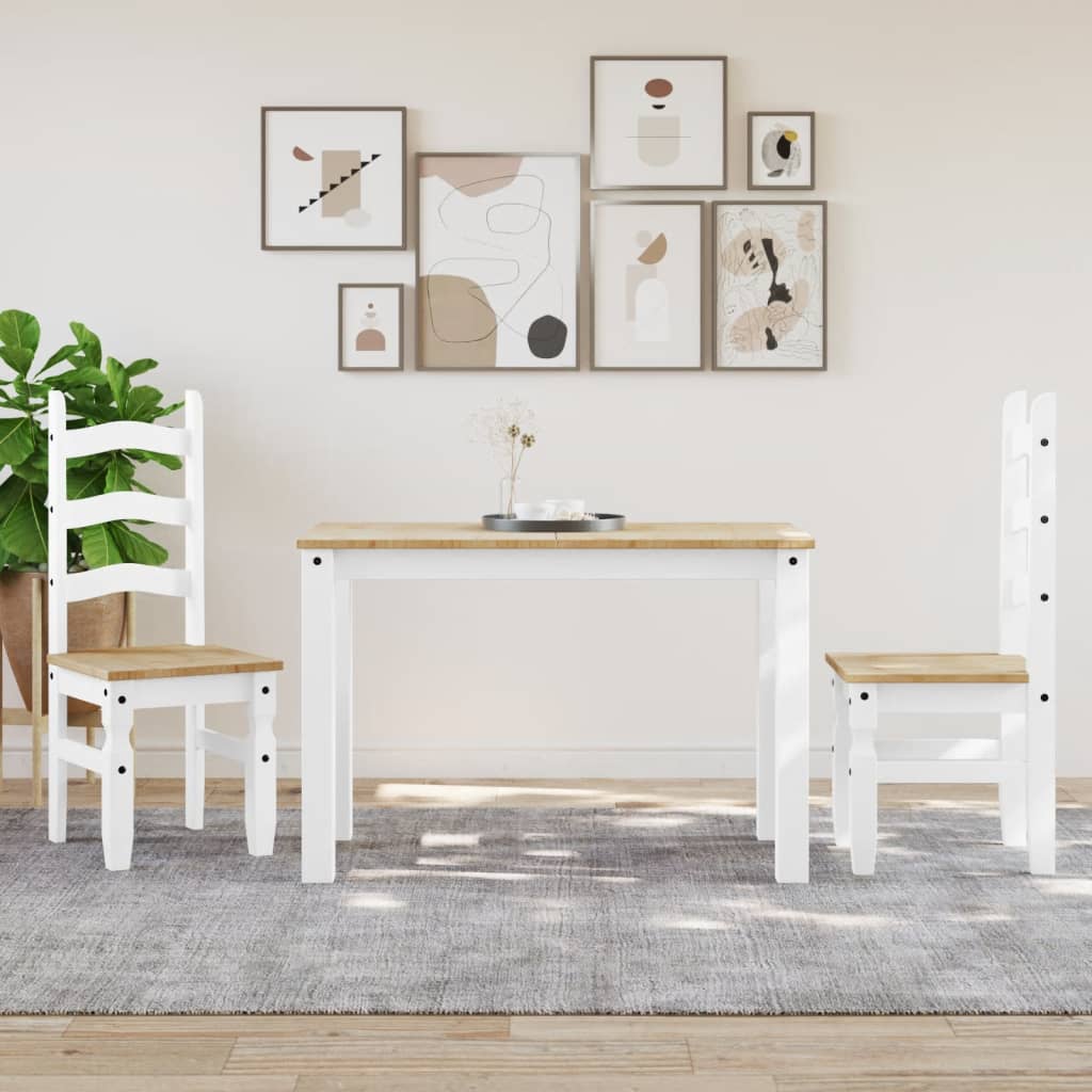 Mesa De Comedor Panama Madera Maciza Pino Blanco 117x60x75 Cm_1