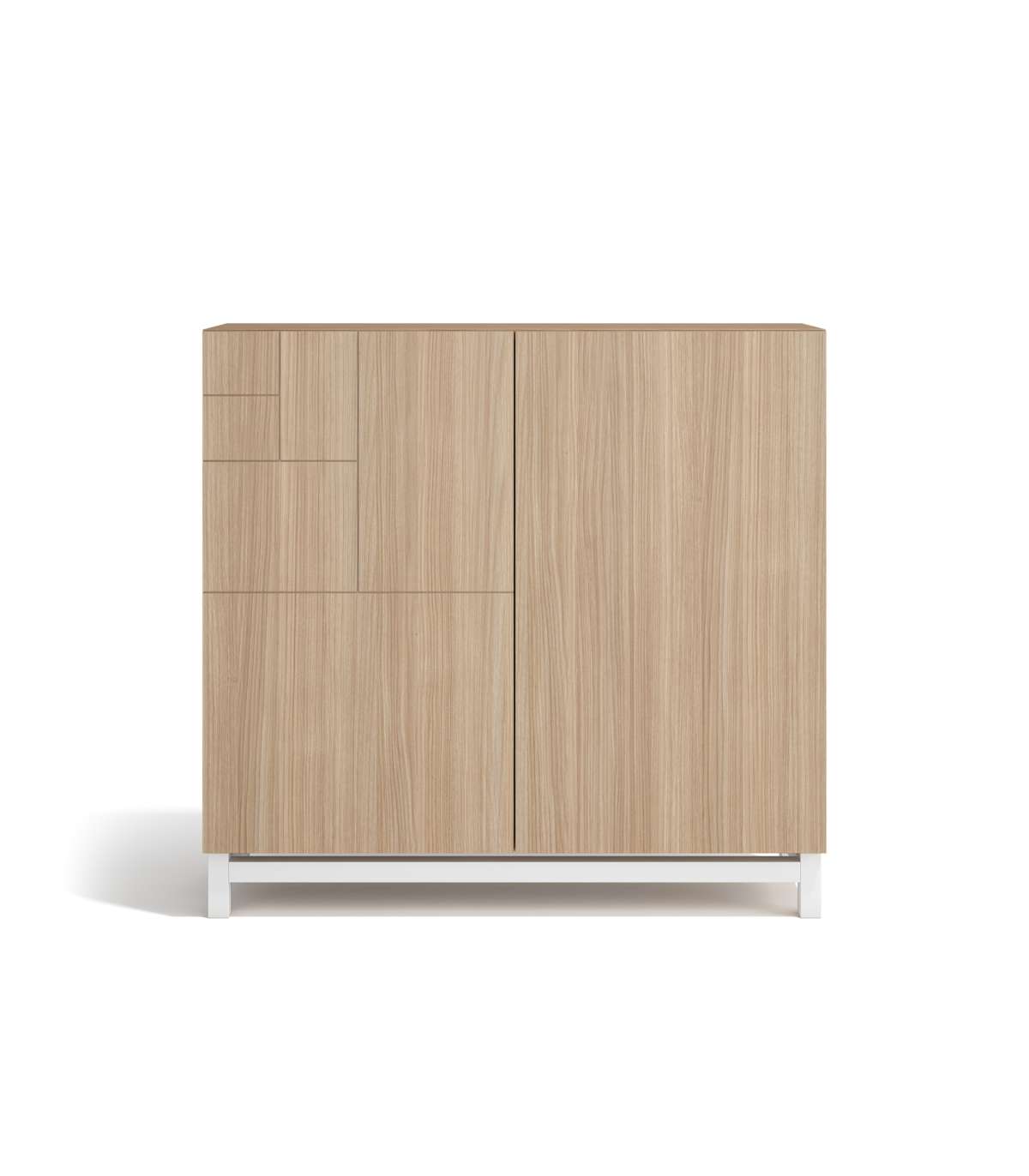Zapatero 2 Puertas Modelo 513 Acabado Nogal Oscuro Patas Blancas, 90x90x27 (alto X Ancho X_0