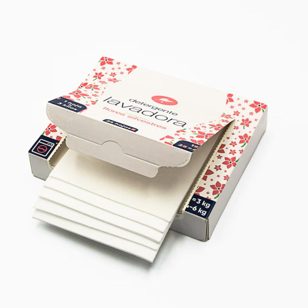 Detergente Lavadora en Láminas Flores silvestres Neletab 24 uds