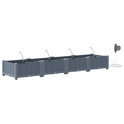 Vidaxl Jardineras Gris Claro 160 X 40 X 22 Cm Acero_0