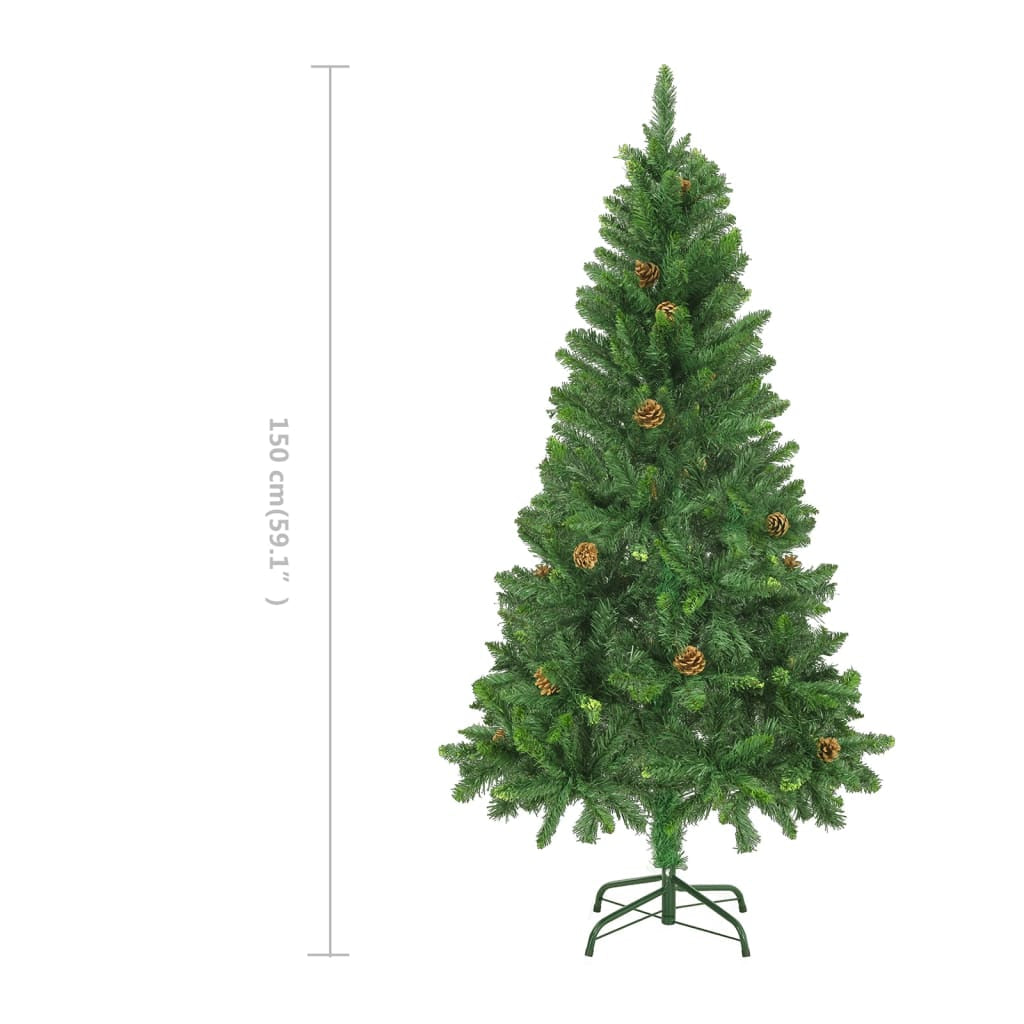 Vidaxl Árbol De Navidad Artificial Con Piñas Verde 150 Cm_2