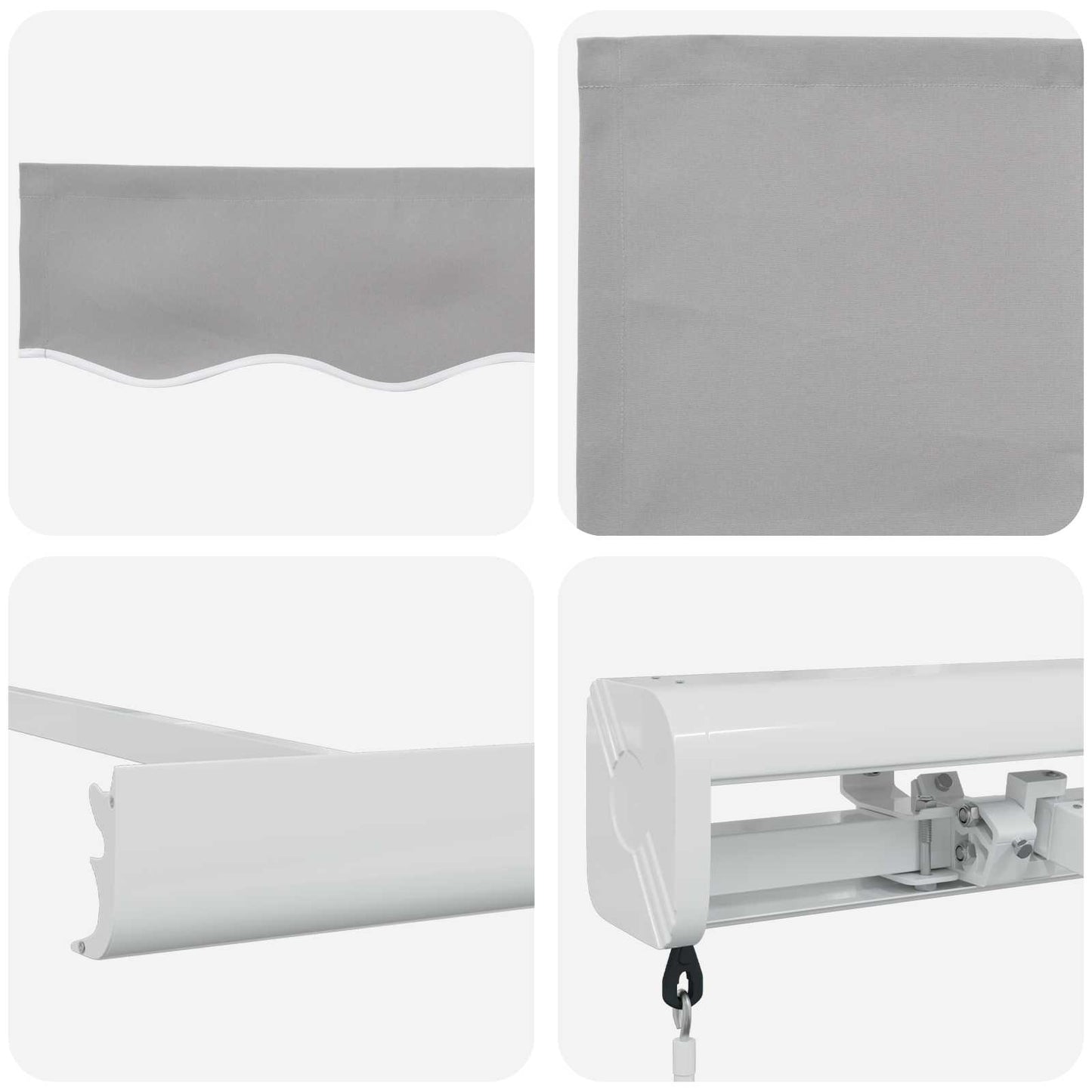 Toldo Retráctil Gris Claro 350 X 250 Cm Lona Y Aluminio_3