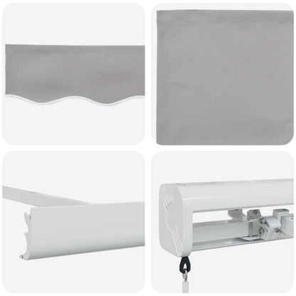 Toldo Retráctil Gris Claro 350 X 250 Cm Lona Y Aluminio_3