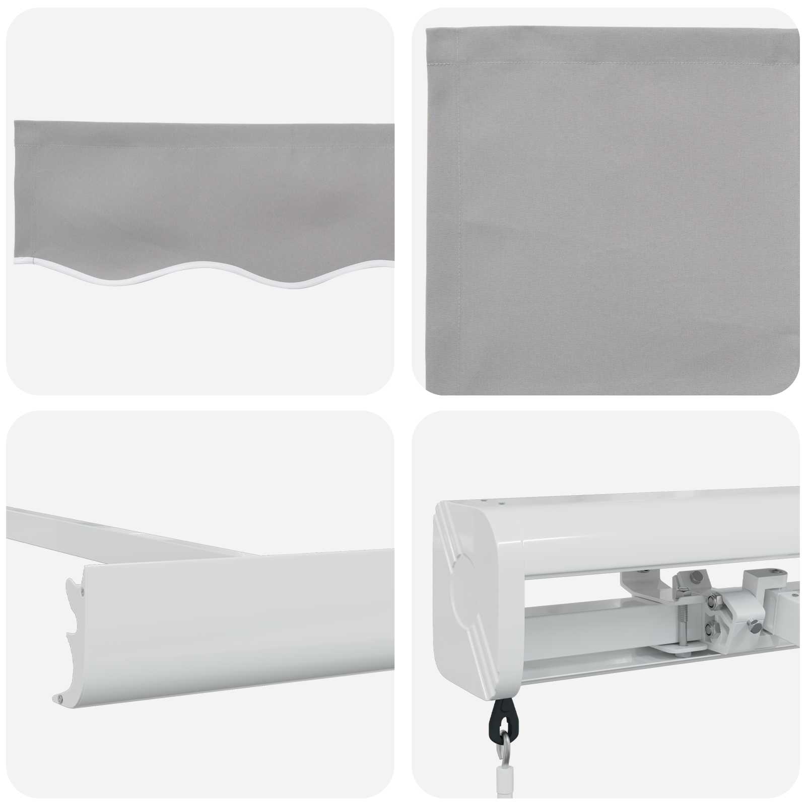Toldo Retráctil Gris Claro 300 X 250 Cm Lona Y Aluminio_3