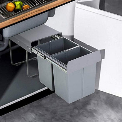 Cubo De Reciclaje 2x10l Bajo Fregadero, Extracción Manual Y Tapa