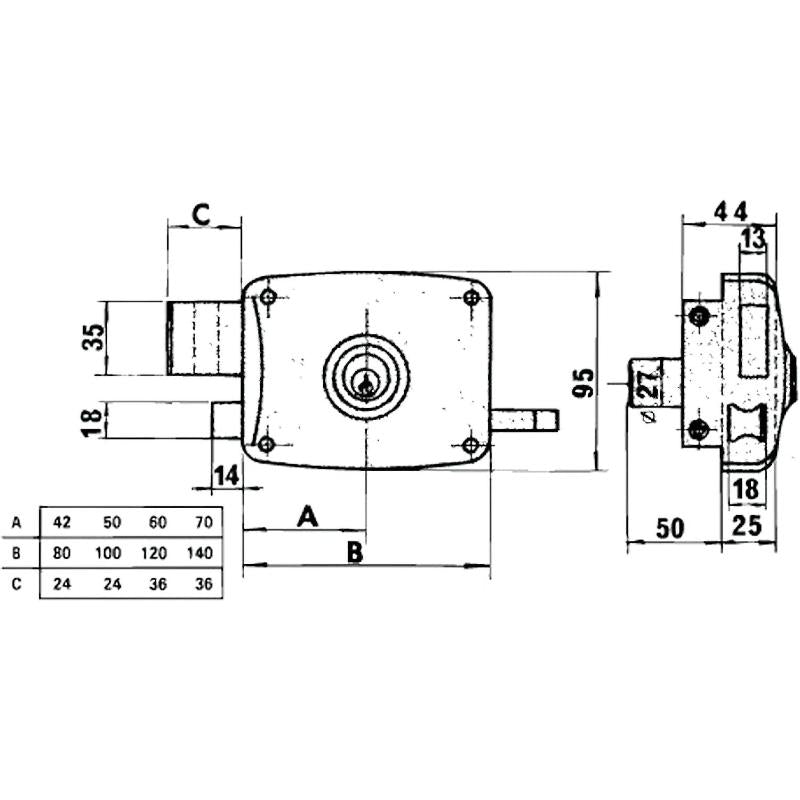 Cerradura Lince 5124a-boap/120 Derecha_1