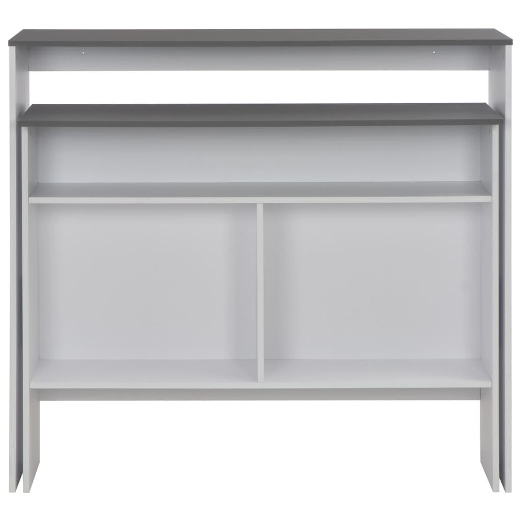 Mesa De Bar Con 2 Tableros Blanco Y Gris 130x40x120 Cm_2