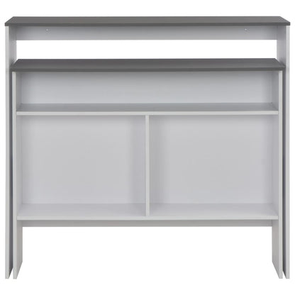 Mesa De Bar Con 2 Tableros Blanco Y Gris 130x40x120 Cm_2